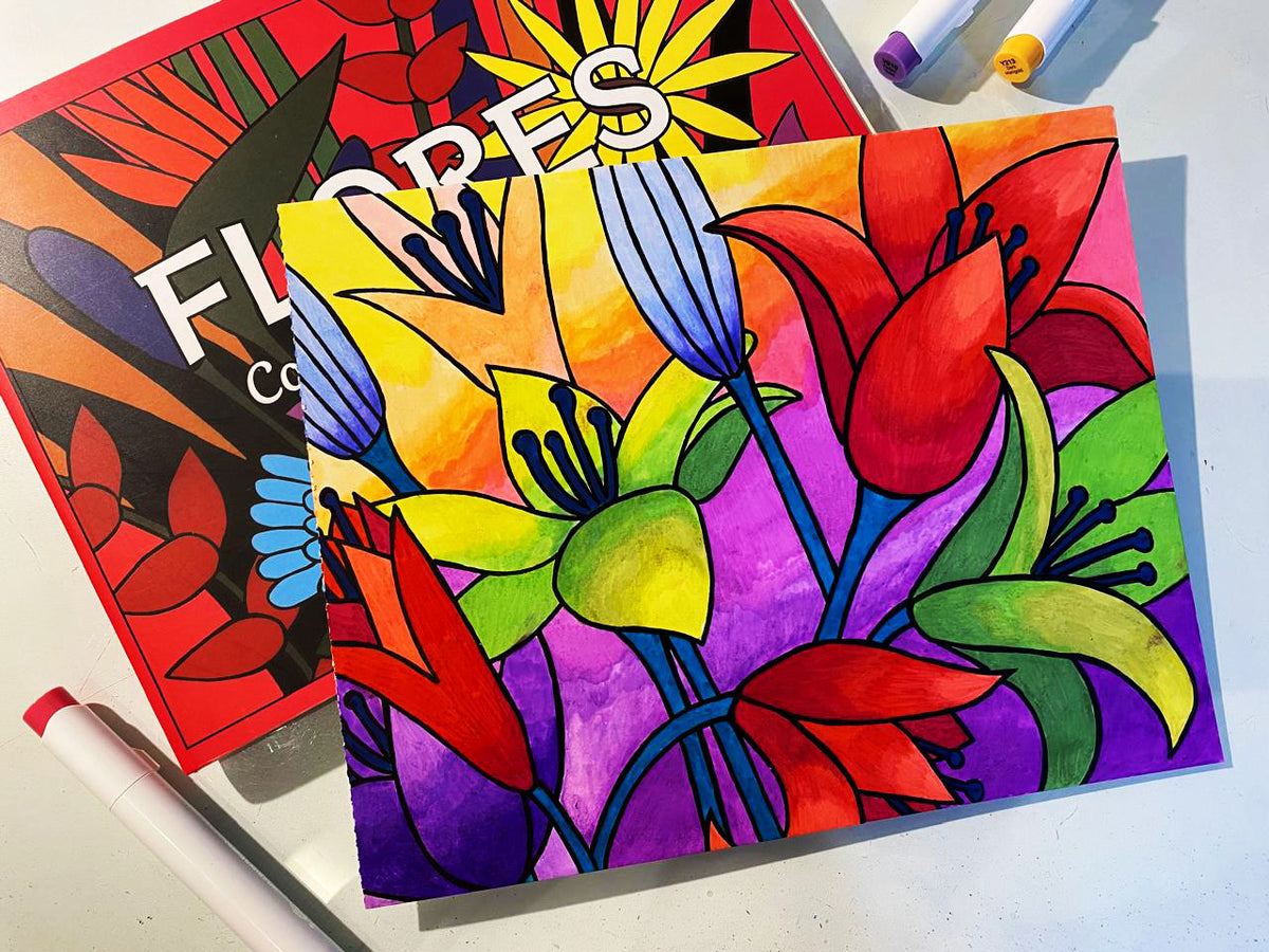 Libro para Colorear - Flores, colorear es mi pasión.