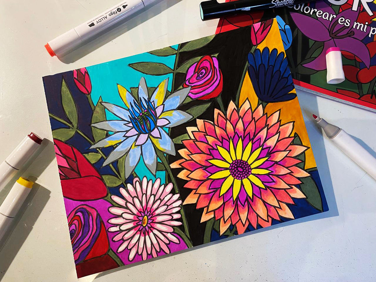 Libro para Colorear - Flores, colorear es mi pasión.